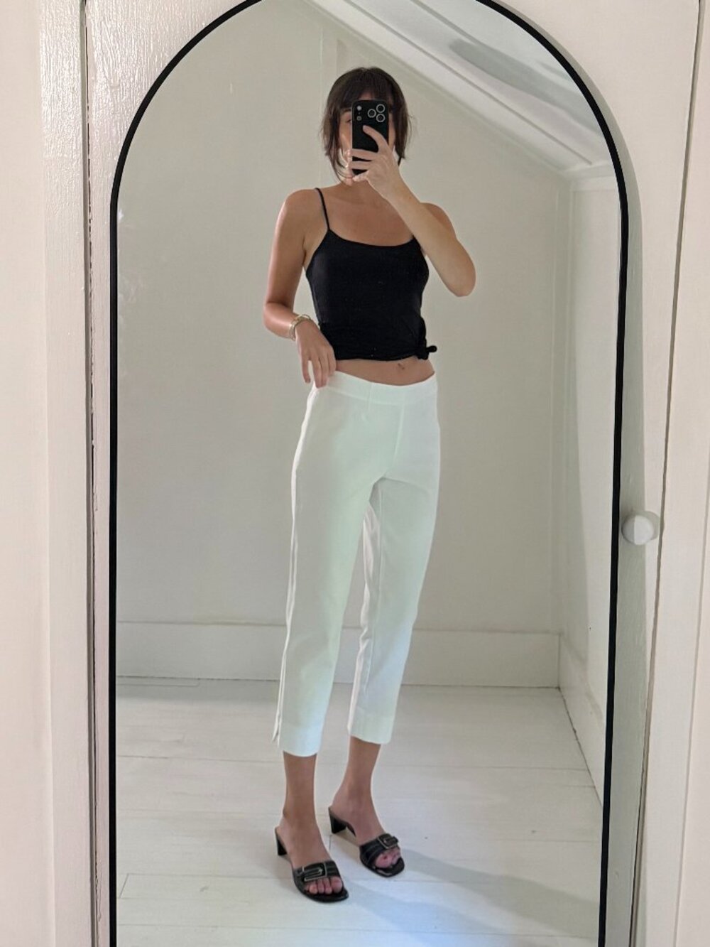 Lands' End Mid Rise Slim Leg Capri Pants Size 6P White